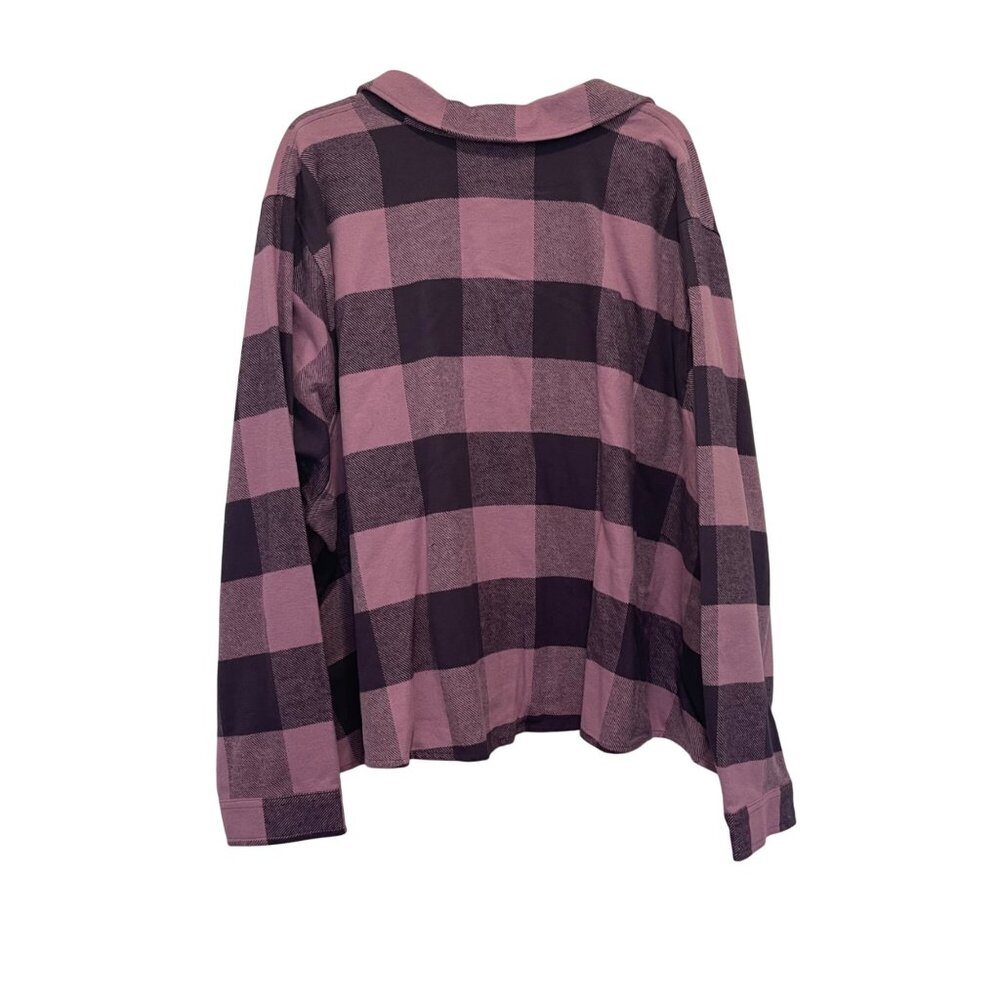 NWT Lane Bryant Womens Purple, lilac Flannel Plaid Button-Up Shirt 34/36, 6X NEW - Picture 2 of 10